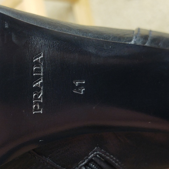 🖤♥️PRADA♥️🖤Lug Sole High Heel Black Deerskin Boot, size 41 (US 11), 🆕 - Picture 13 of 16